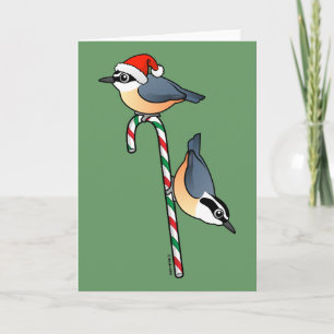 Nuthatch Santa Helgkort
