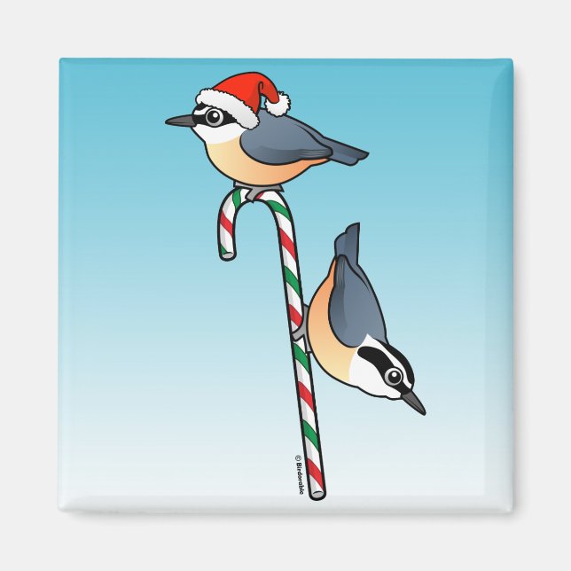 Nuthatch Santa Magnet (Framsidan)