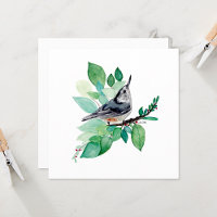 Nuthatch Watercolor Note-kort