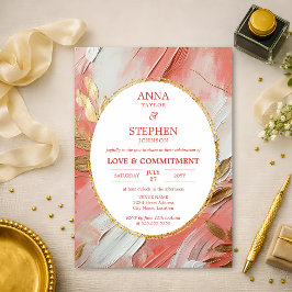 Nutida korall elegans åtagande ceremoni inbjudningar