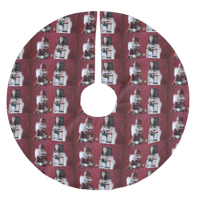 Nutkrackare med dekorationer julgransmatta borstad polyester (Framsidan)