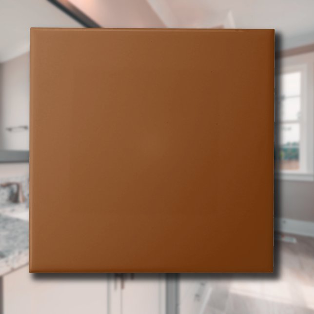 Nutmeg Brown Solid Färg | Klassisk Elegant Kakelplatta (Skapare uppladdad)