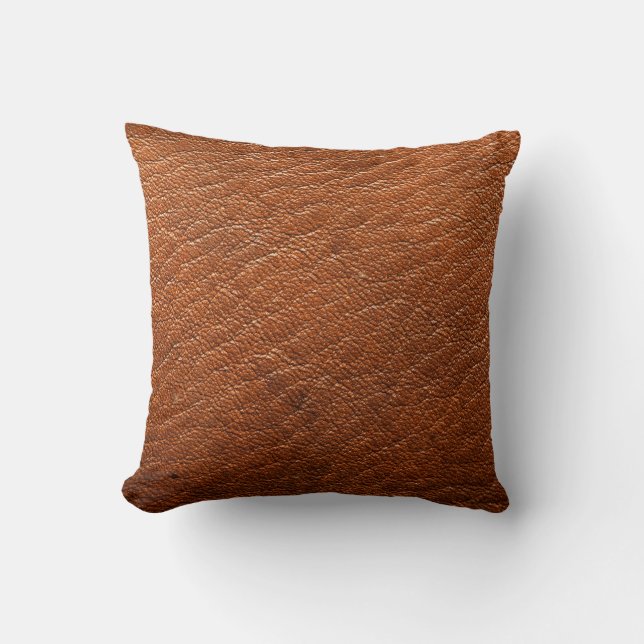 Nutmeg Leather Kudde (Framsida)
