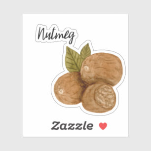 Nutmeg Spice Burk Sticker Klistermärken