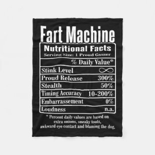Nutrion Facts Fart Maskin Pappa Jokes Funny Fartin Fleecefilt