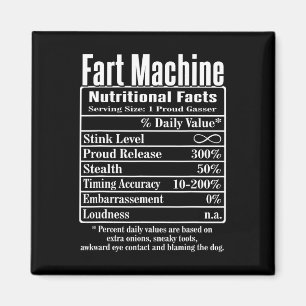 Nutrion Facts Fart Maskin Pappa Jokes Funny Fartin Magnet