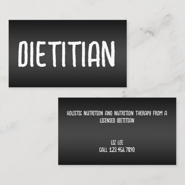 Nutrition Dietitian Foodie Visitkort (Fram/baksida)