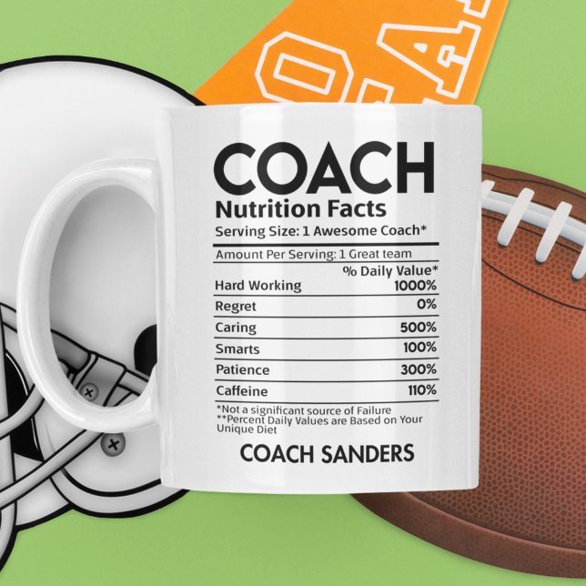 Nutrition Facts Coach Funny Coach Kaffemugg (Skapare uppladdad)