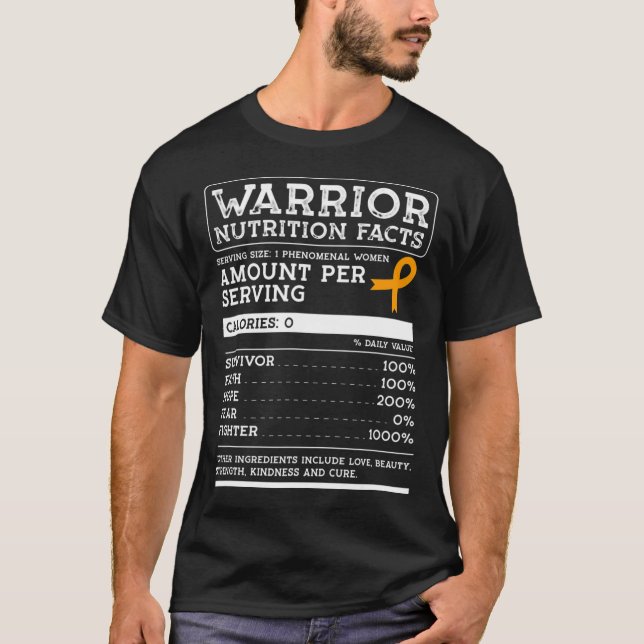 Nutrition Facts Leukemia Awareness Ribbon T Shirt (Framsida)