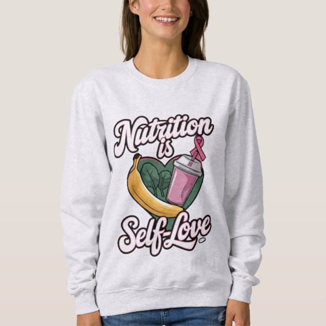 "Nutrition is Self-Kärlek" Premium Unisex Longslee T Shirt (Framsida)