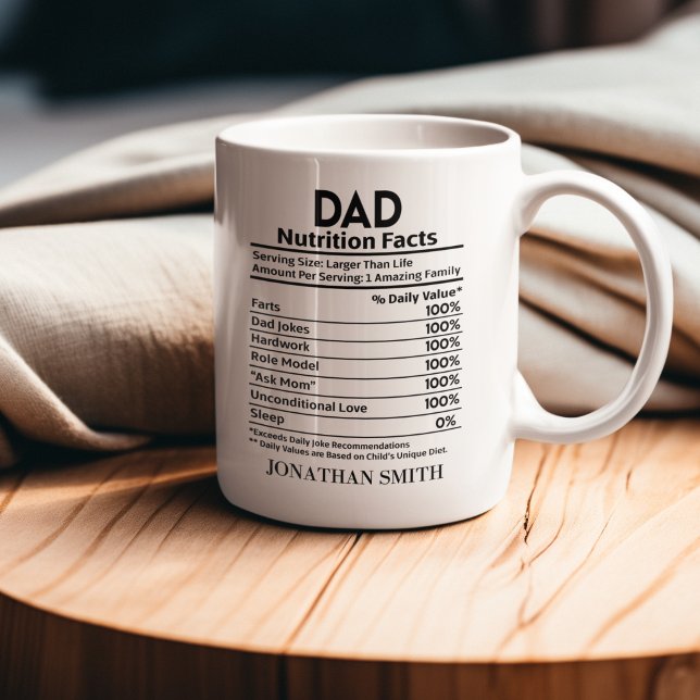 Nutritional Facts Dad, Funny Dad Mug Kaffemugg (Skapare uppladdad)