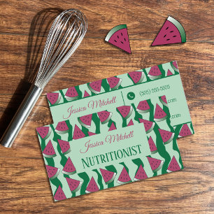 Nutritionist Affärskorten Watermelon Mönster Visitkort