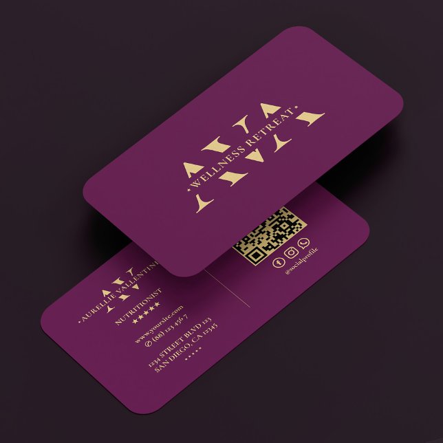 Nutritionist Dietitian Luxury Lila Modern Visitkort (Nutritionist Dietitian Luxury Purple Modern Business Card
)