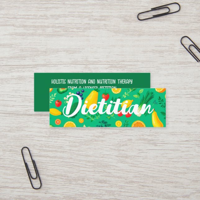 Nutritionist Dietitian Mini Visitkort (Fram/Back In Situ)