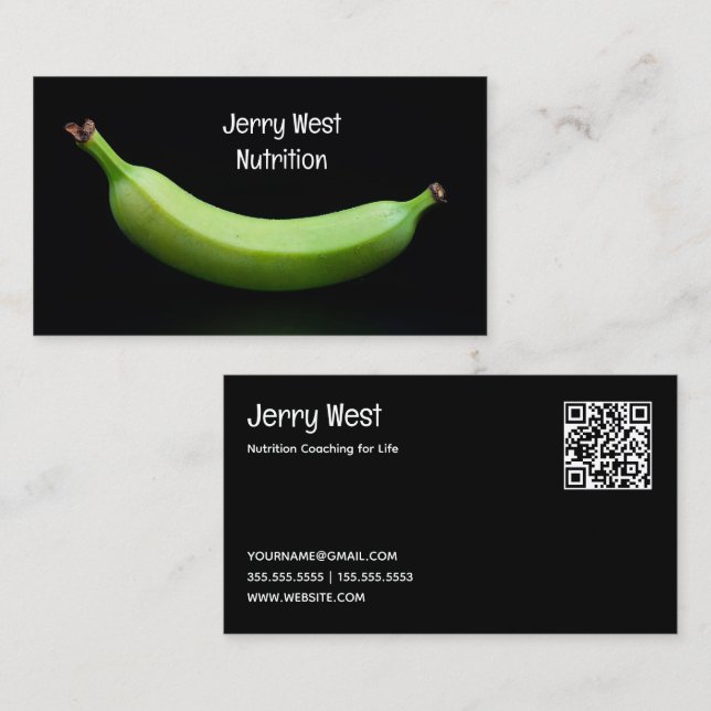 🍌 Nutritionist Foodie Custom QR Visitkort (Fram/baksida)