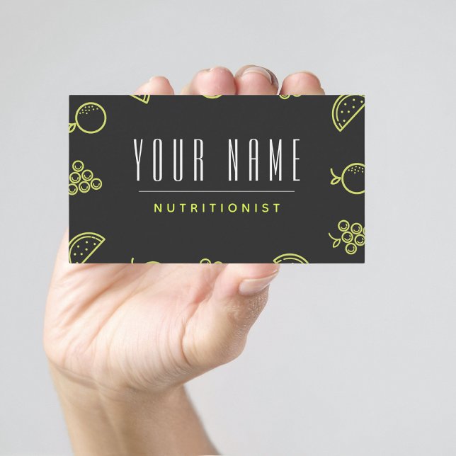 Nutritionist Neon Food Mönster enkel minimal mängd Visitkort (Skapare uppladdad)