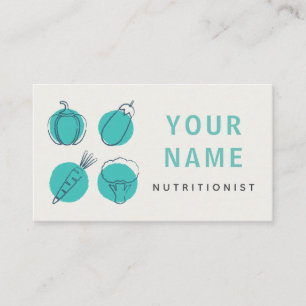 Nutritionist Veggies Icons Healthy Food Dietitian Visitkort
