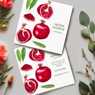 Nutritionister Chef Coach Pomegranat - höstfrukt Fyrkantigt Visitkort