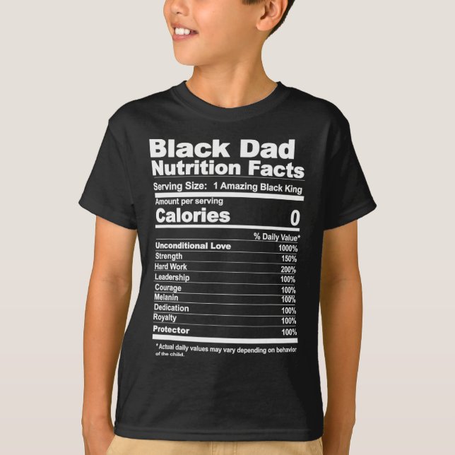 Nutritionsfakta för pappa t shirt (Framsida)