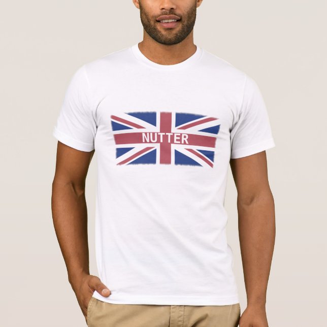 Nutter - British Slang Humor och Flagga T Shirt (Framsida)