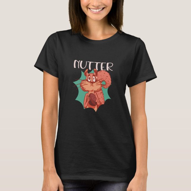 Nutter Eater Animal Creature Small Animal Squirrel T Shirt (Framsida)