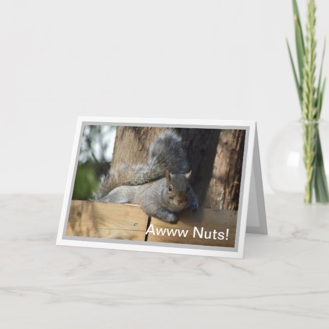 Nutty Birthday Squirrel Personlig Kort (Framsida)