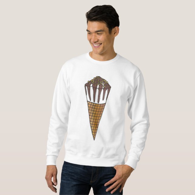 Nutty Buddy Chocolate Ice Cream Cone Sweatshirt (Hel framsida)