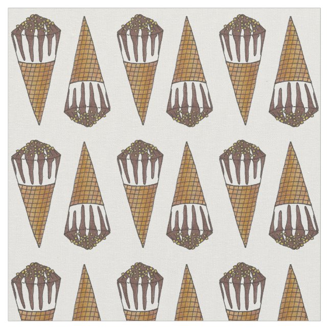 Nutty Chocolate Vanilla Ice Cream Cone Foodie Roli Tyg (Närbild)