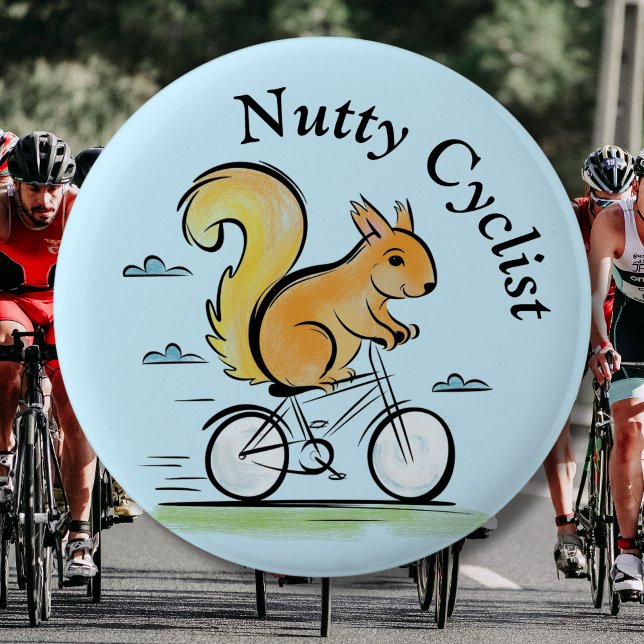Nutty Cyclist, ekorre på ett cykeldjur Knapp (Skapare uppladdad)