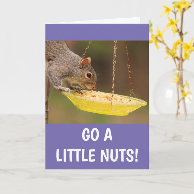 Nutty Squirrel Birthday Kort (Gul blomma)