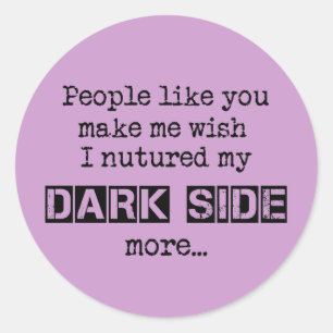 Nutur min Mörk Side Stickers Runt Klistermärke