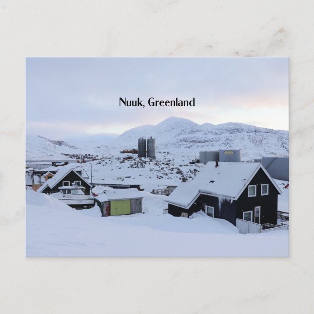 Nuuk, landskapsfoto på Grönland Vykort (Framsida)