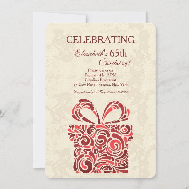 Nuvarande Födelsedagsfest inbjudan (Framsida)