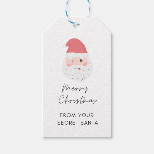 Nuvarande Märkre för Modern Secret Santa Gift Exch Presentetikett (Framsidan)