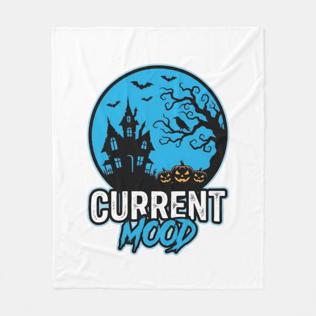 Nuvarande stämning Halloween Vintage Gravyr Vektor Fleecefilt (Framsidan)