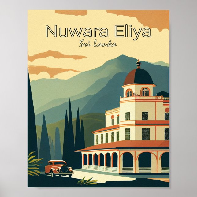 Nuwara Elia Sri Lanka Minimalist Travel Poster (Framsidan)
