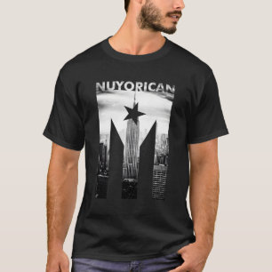 Nuyorican Flagga of Puerto Rico Print T Shirt