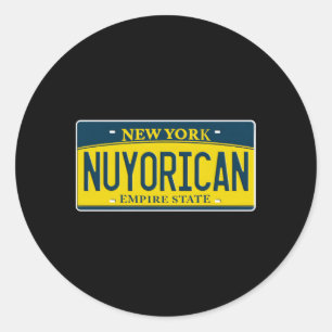 Nuyorican Puerto Rican Ny York USA:s licensskylt Runt Klistermärke