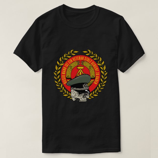NVA DDR Armé Proud Veteran T Shirt (Design framsida)