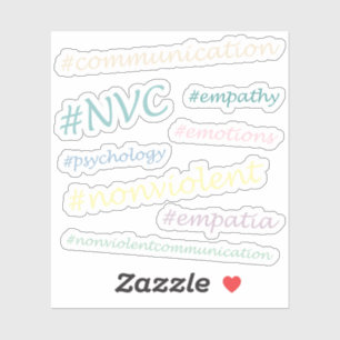 #NVC Icke-våldskommunikation Hashtag Set Klistermärken