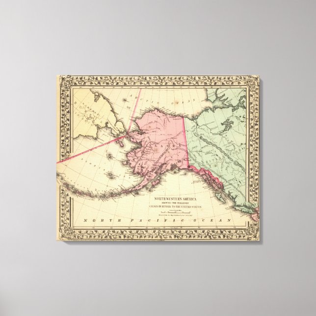 NW America Karta av Mitchell Canvastryck (Framsida)