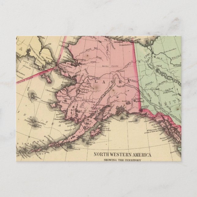 NW America Karta av Mitchell Vykort (Framsida)