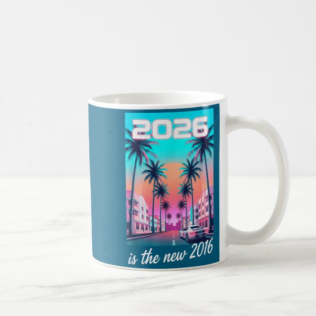 Ny 2016 Retro Synthwave Bil Estetik Kaffemugg (Höger)