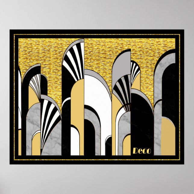 Ny Abstrakt Art Deco Poster (Framsidan)