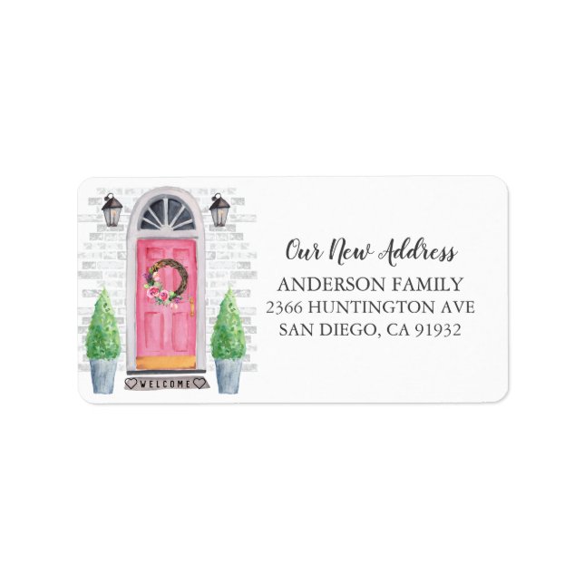 Ny adress adressetikett för ytterdörr (Framsidan)