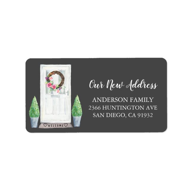 Ny adress adressetikett för ytterdörr (Framsidan)