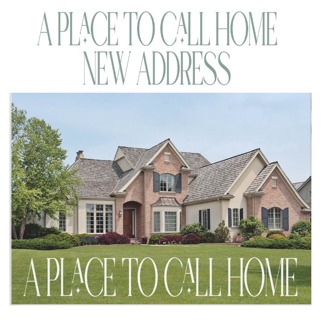 Ny adress ändring av Adress Home Photo Flytta Meddelande (New Address Change of Address Home Photo Moving Announcement Card.)