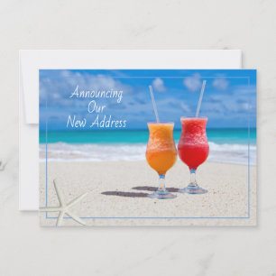 Ny adress Beach Life Cocktails i Sand Flat Card Tack Kort