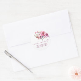 Ny adress Blommigt för elegant Runt Klistermärke