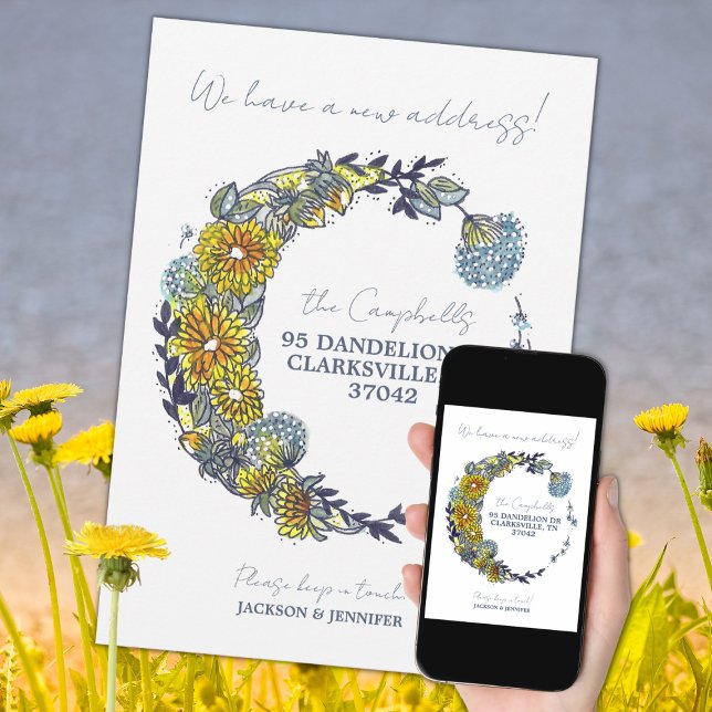 Ny adress Blommigt Meddelande om Flytta av andning (Skapare uppladdad)